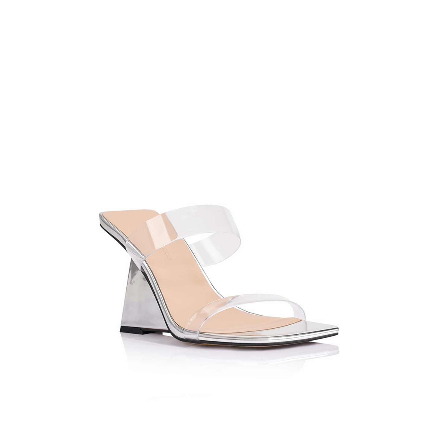 Brooke Wedge Silver Metallic Patent - Lana Wilkinson