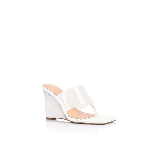 Sienna Wedge Lucite & White Vinylite