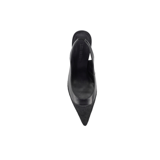 Celeste Pump Pony & Black Leather - Lana Wilkinson