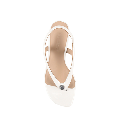 Martine Wedge White Leather - Lana Wilkinson