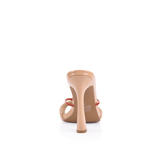 Willow Mule Beige & Red Leather