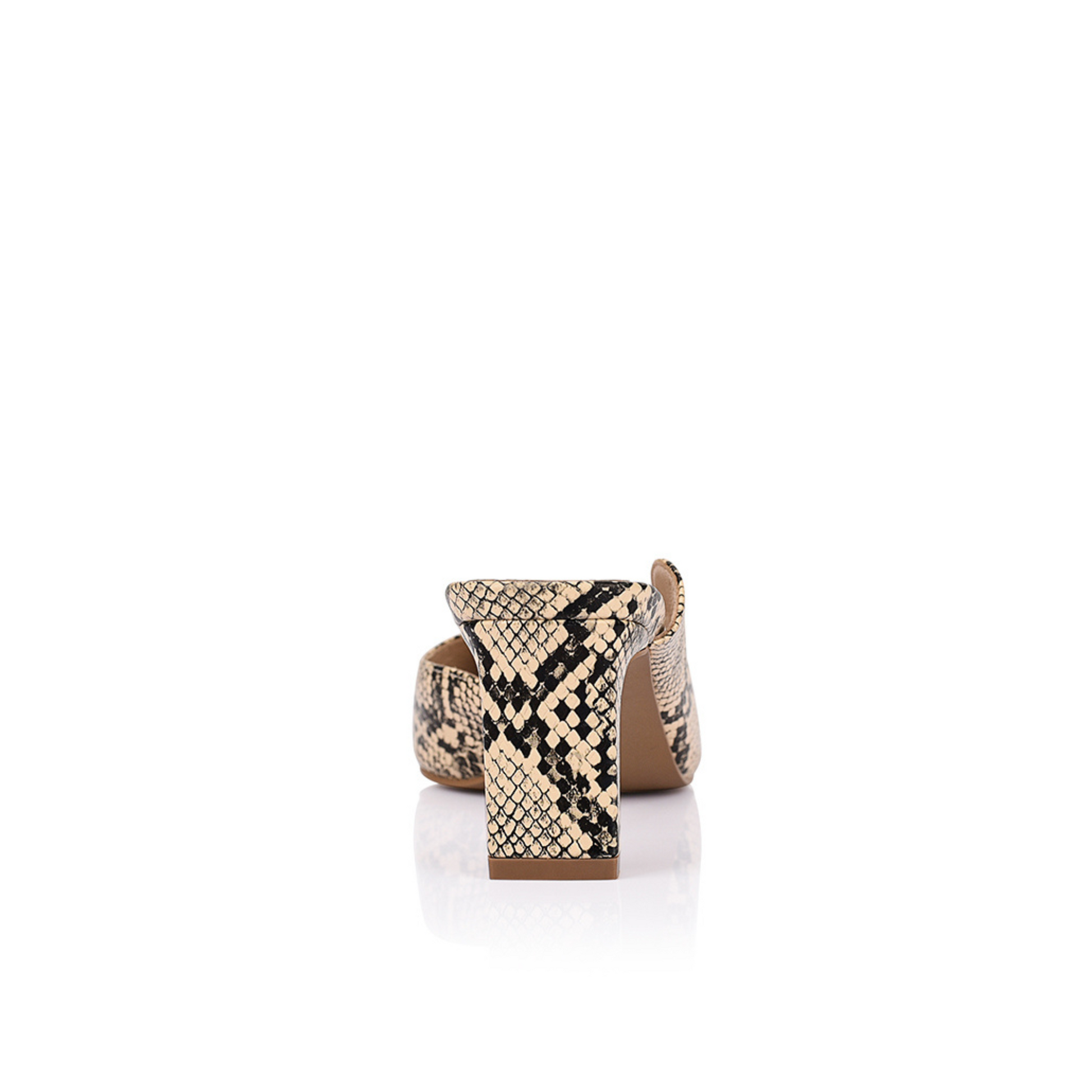 Di Block Heel Mule Snake-Print Leather - Main Image