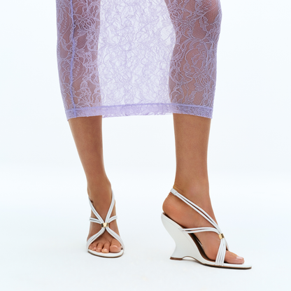 Regina Wedge White Leather