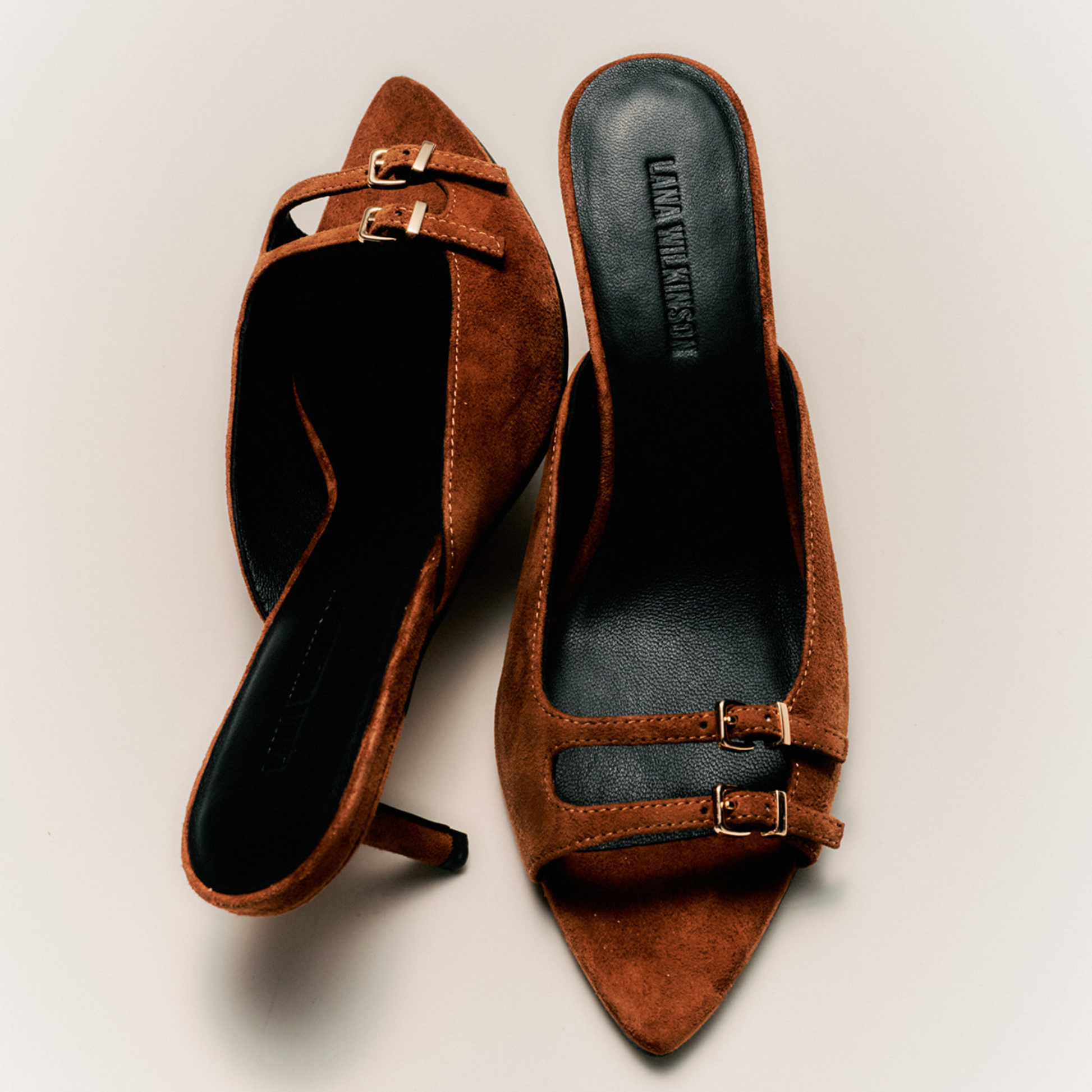 Shannon Mule Brown Suede Leather - Lana Wilkinson