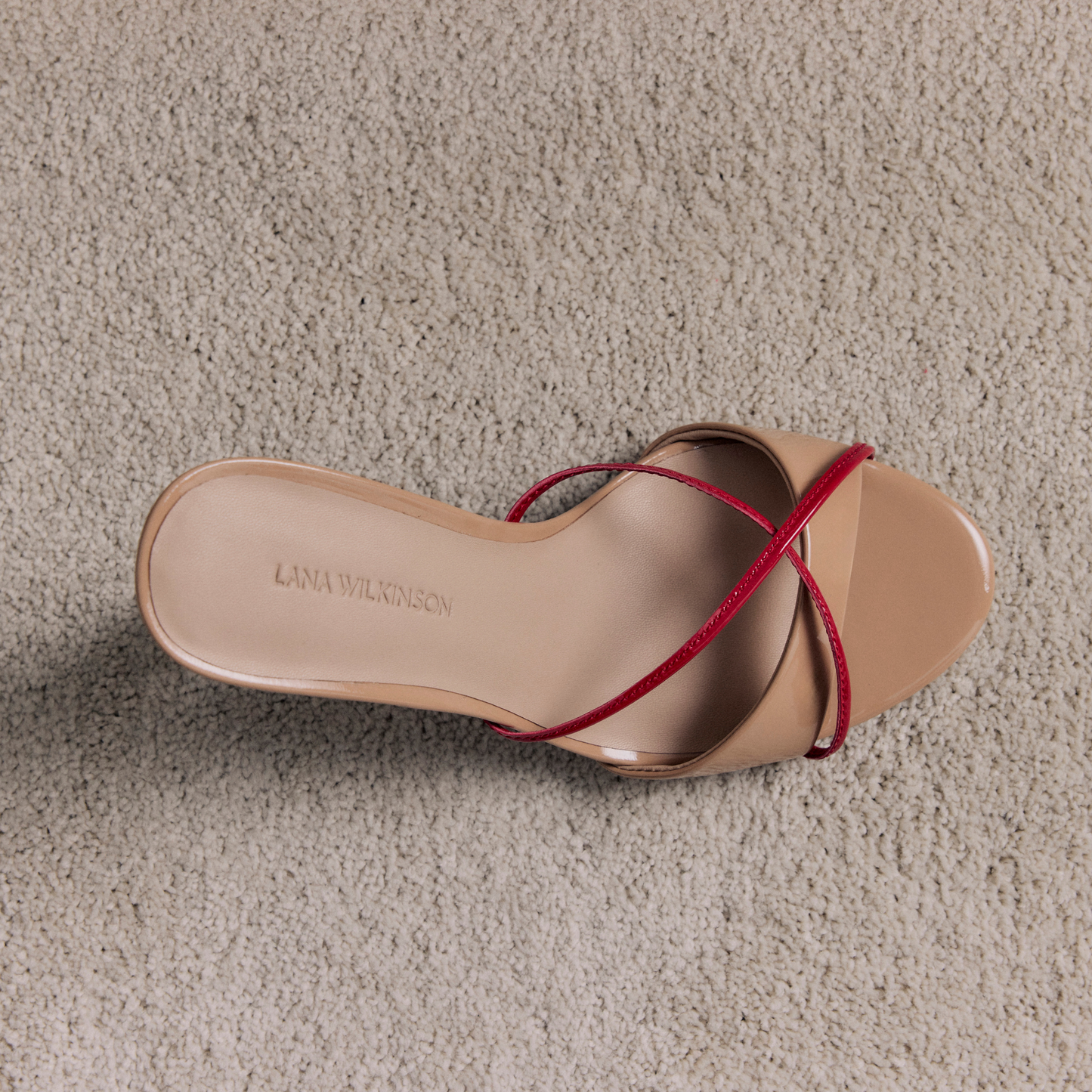 Willow Mule Beige & Red Leather