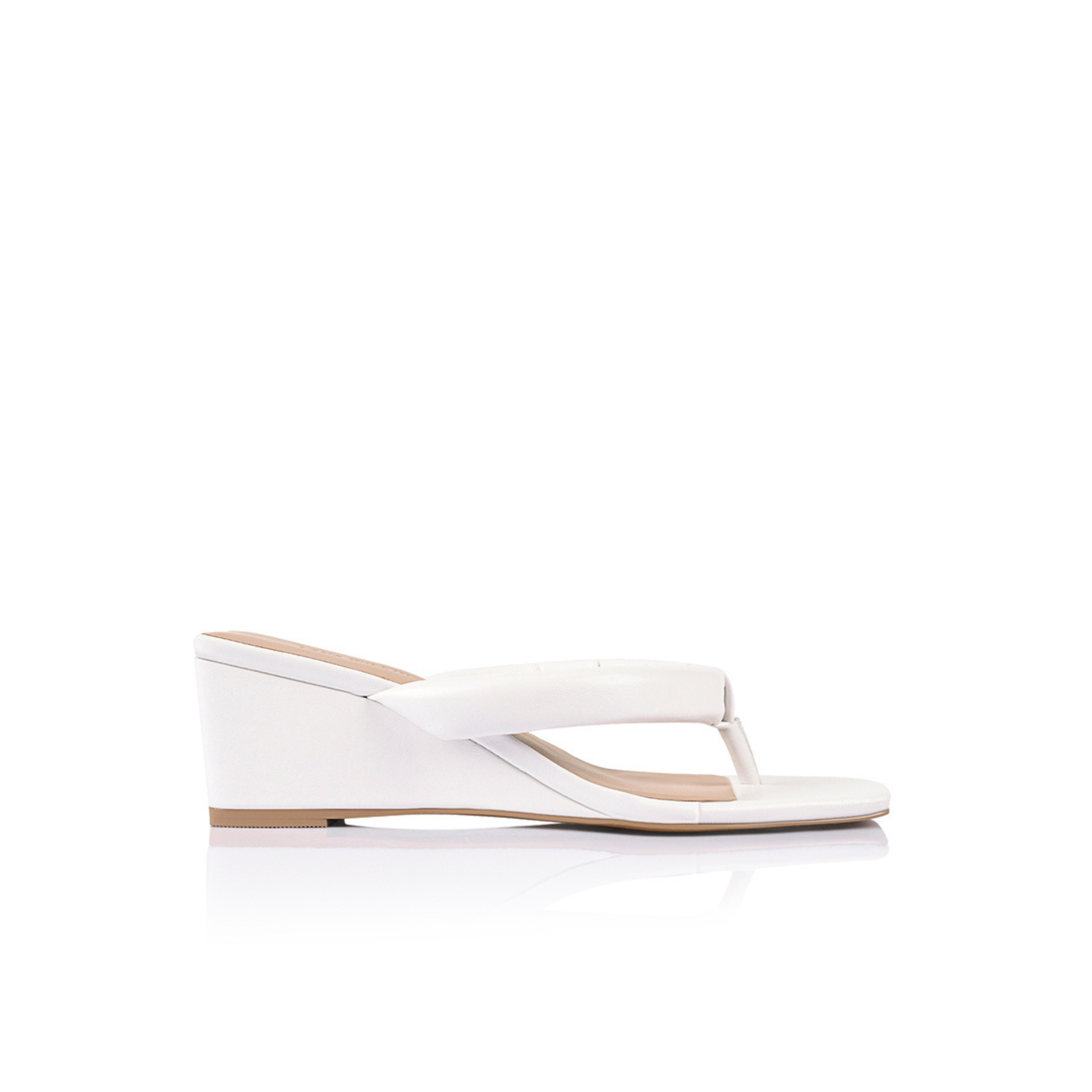 Mandy Wedge White Leather - Lana Wilkinson
