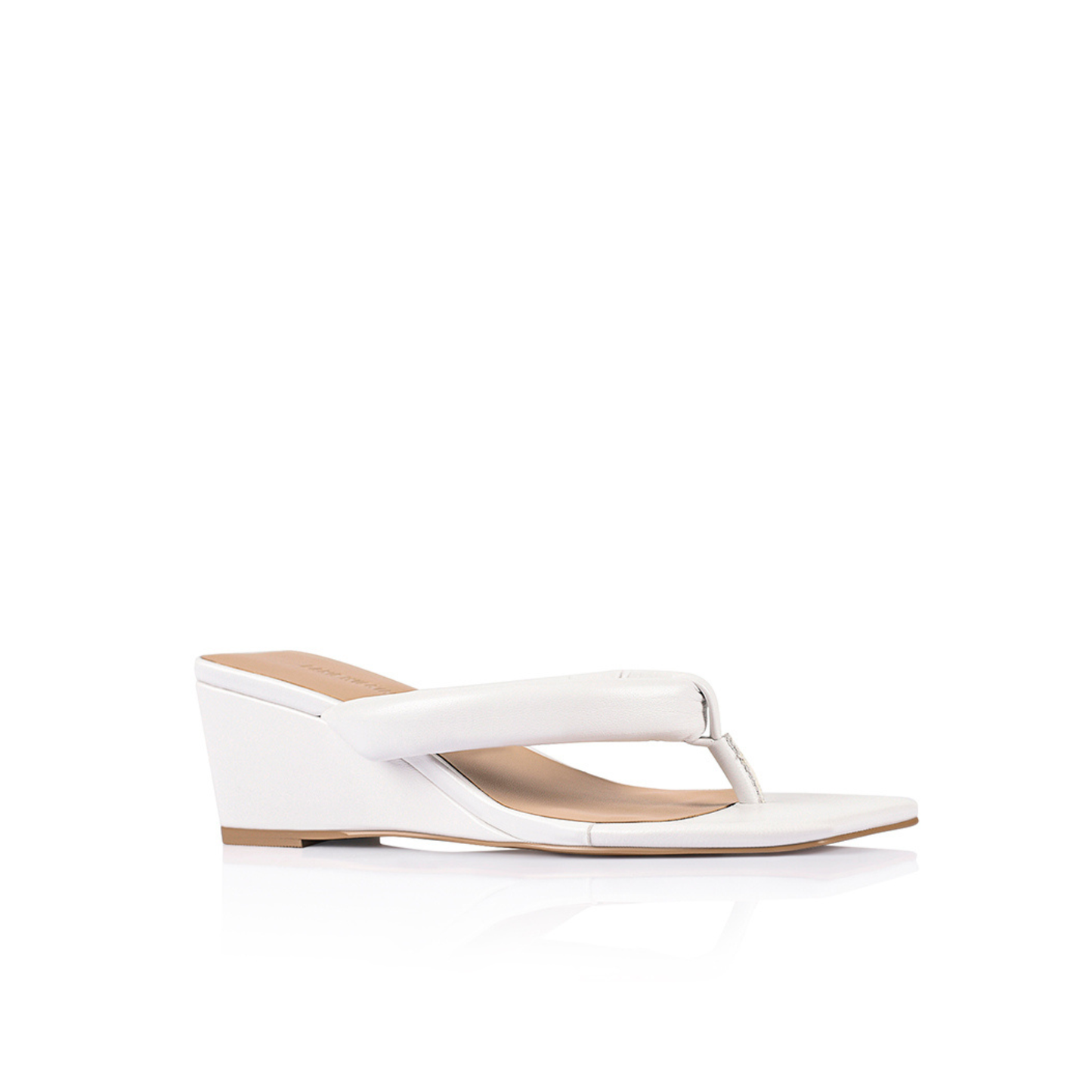 Mandy Wedge White Leather - Lana Wilkinson