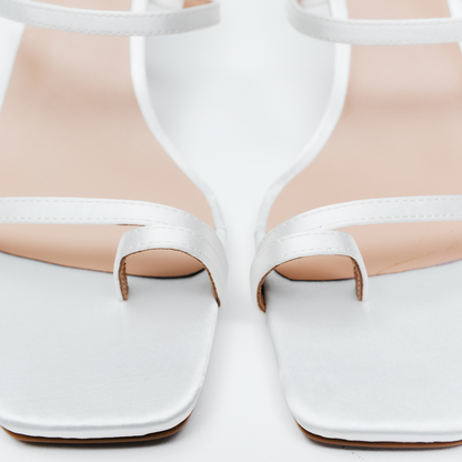 Lana Wilkinson - Torrance Sandal White Satin