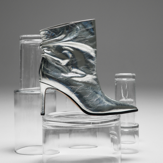 Matthew Boot Silver Metallic Leather - Lana Wilkinson