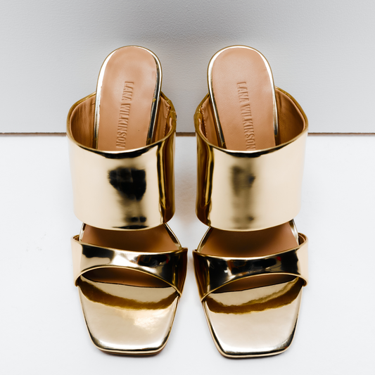 Montana Mule Gold Metallic Leather - Lana Wilkinson