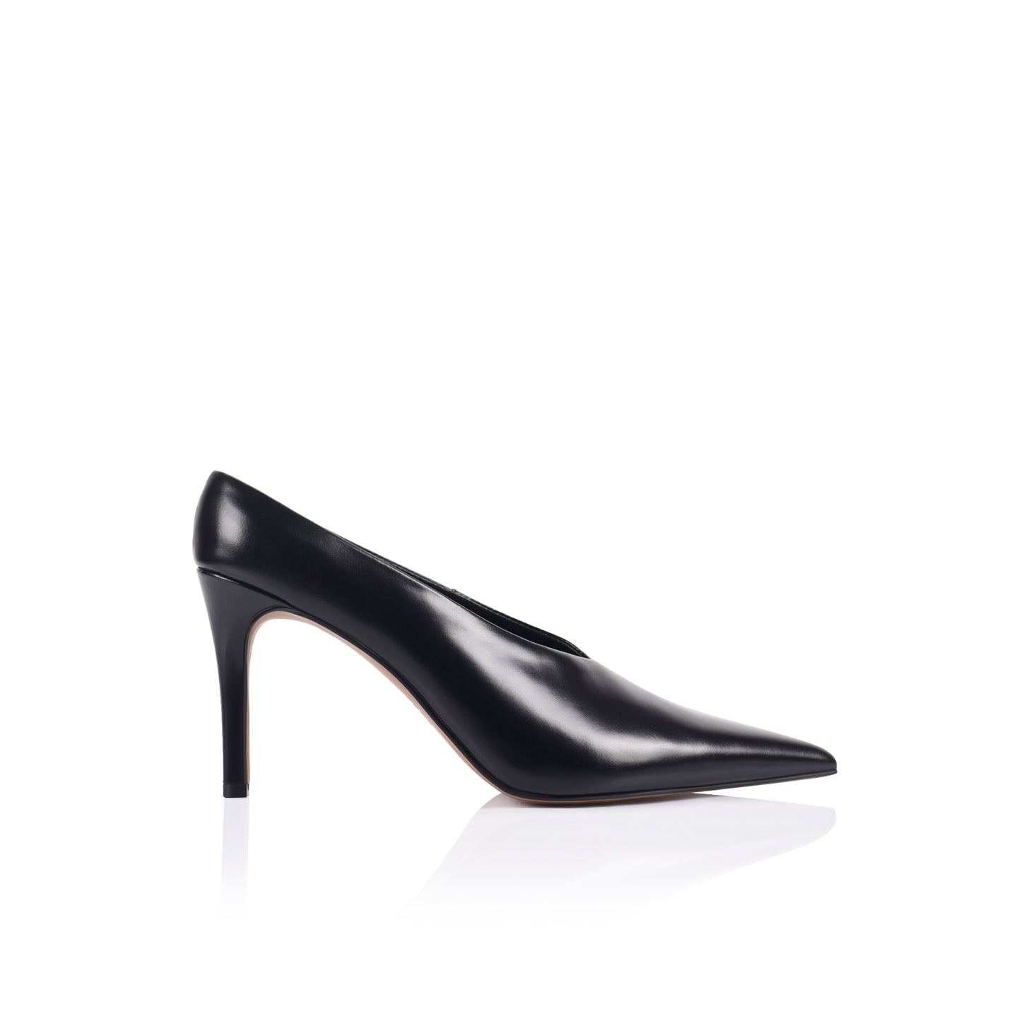 Ariana Pump Black High-Shine Leather - Lana Wilkinson