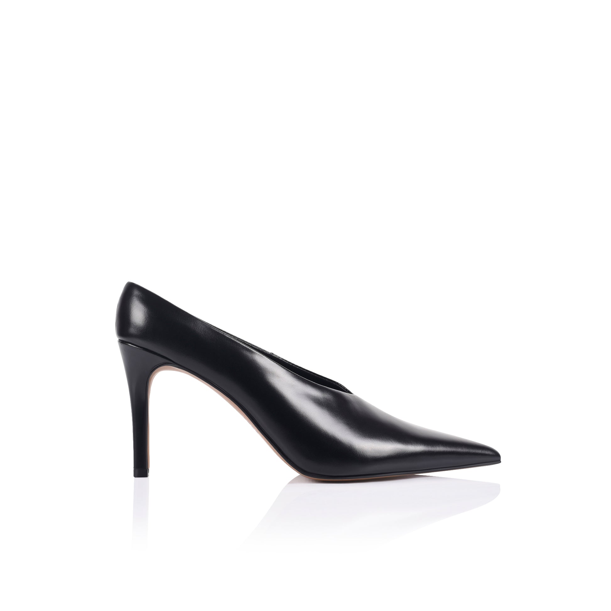 Ariana Pump Black High-Shine Leather - Lana Wilkinson