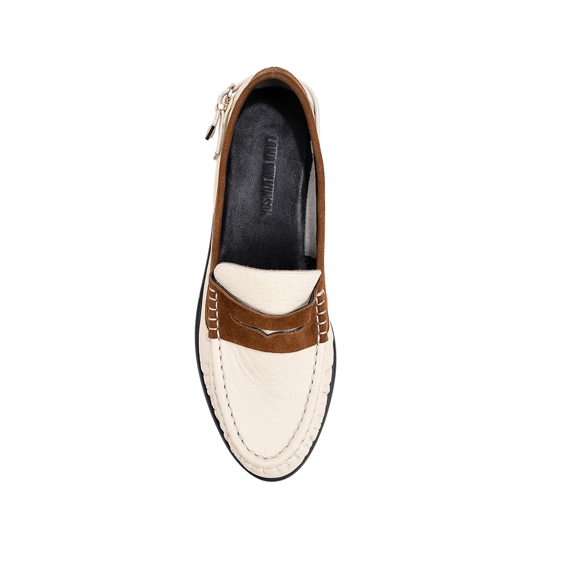 Addison Loafer Brown Suede & Ivory Leather - Lana Wilkinson