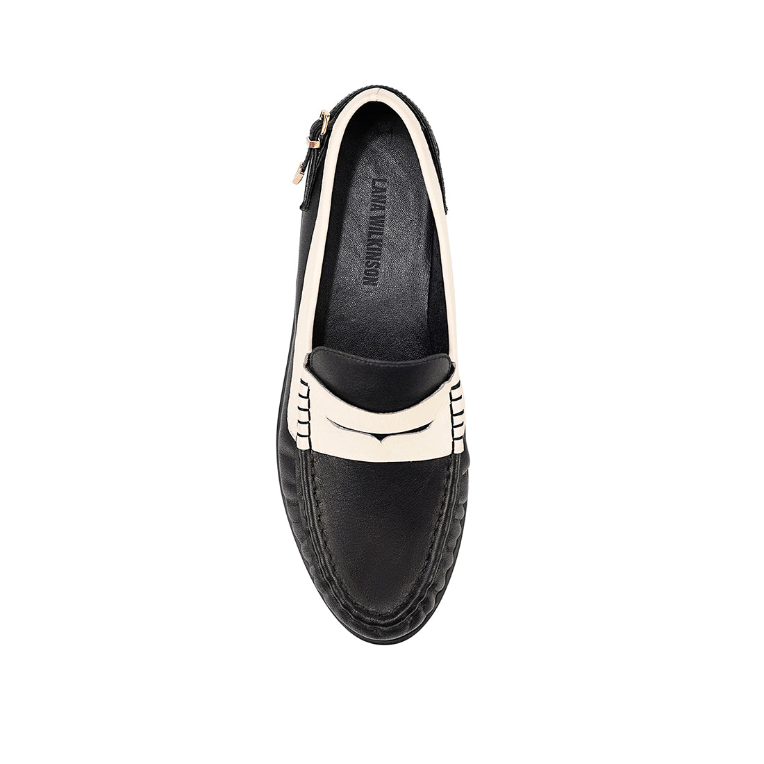 Addison Loafer Ivory & Black Leather - Lana Wilkinson