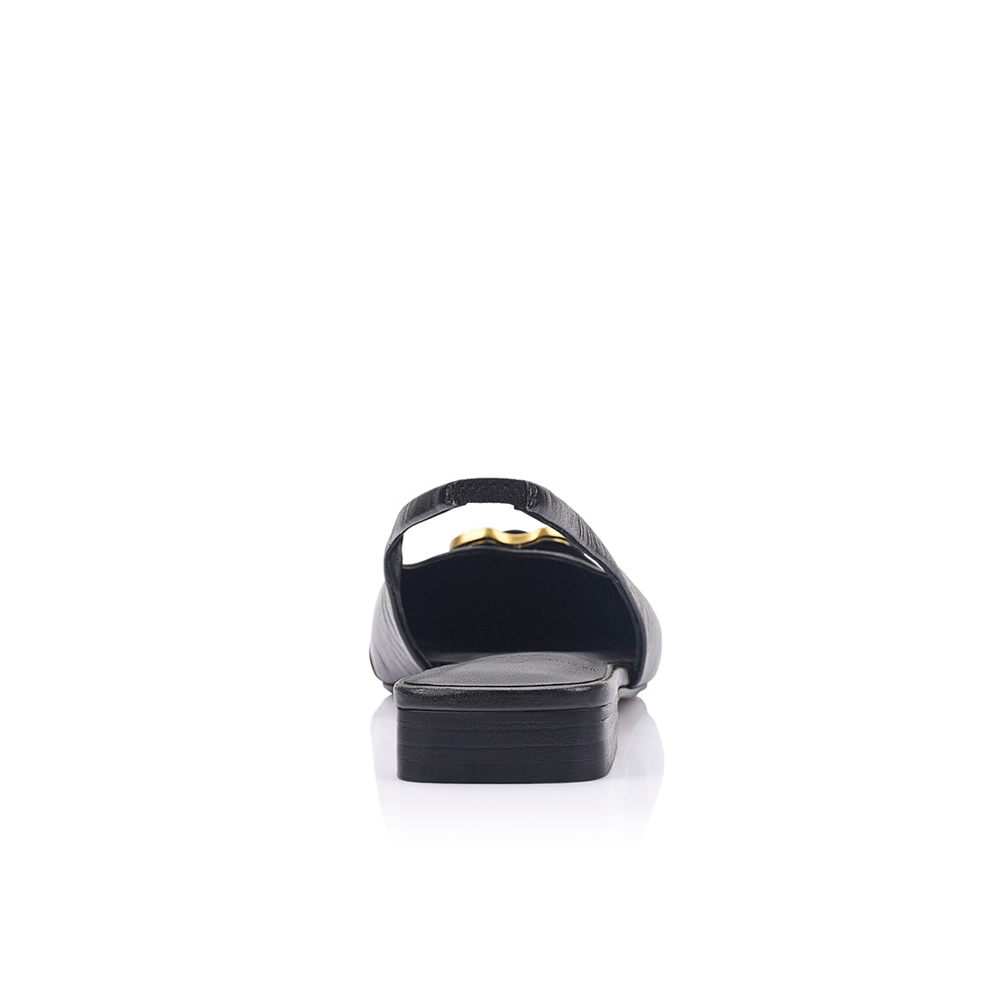 Alison Flat Black Leather - Lana Wilkinson