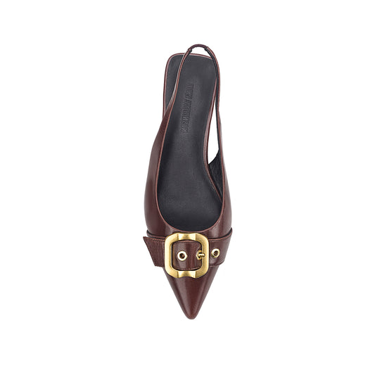 Alison Flat Brown Leather - Lana Wilkinson