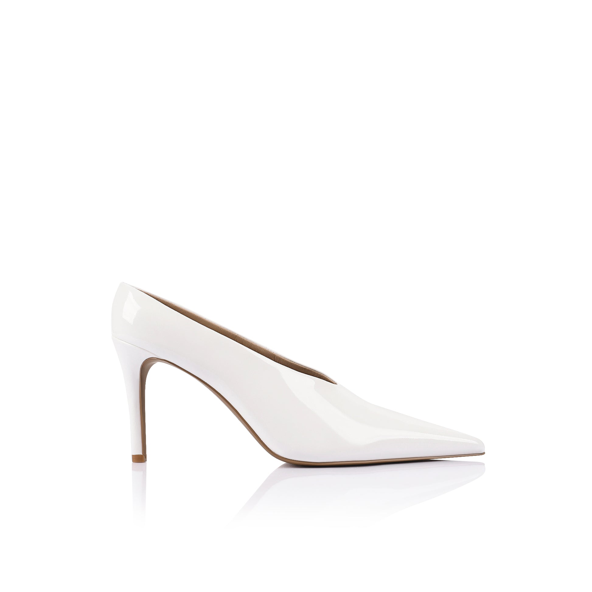 Ariana Pump White Patent Leather - Lana Wilkinson