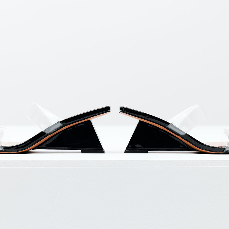 Bambi Wedge Black Patent Leather - Lana Wilkinson