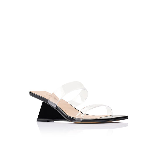 Bambi Wedge Black Patent Leather - Lana Wilkinson