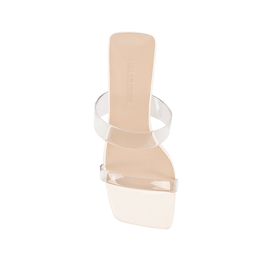 Bambi Wedge Ivory Leather - Lana Wilkinson