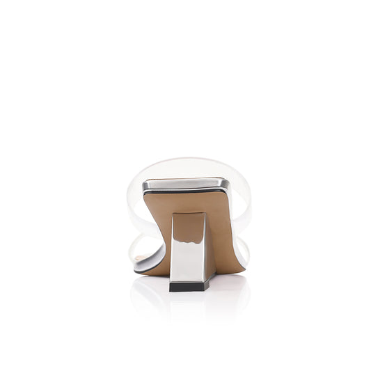 Bambi Wedge Silver Metallic Leather - Lana Wilkinson