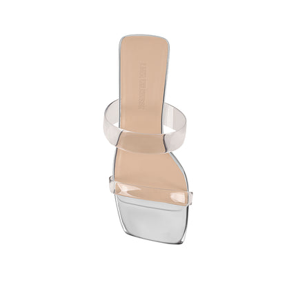 Bambi Wedge Silver Metallic Leather - Lana Wilkinson