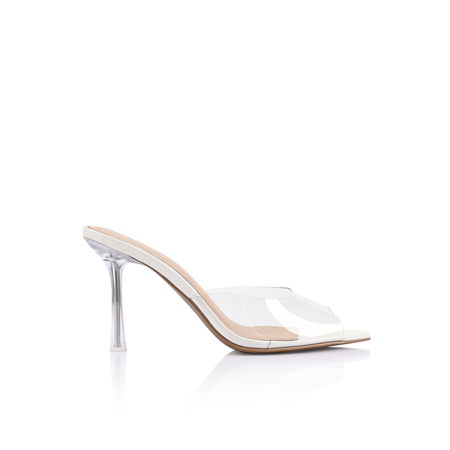 Beth Mule White Hi-Shine Leather & Vinylite - Lana Wilkinson