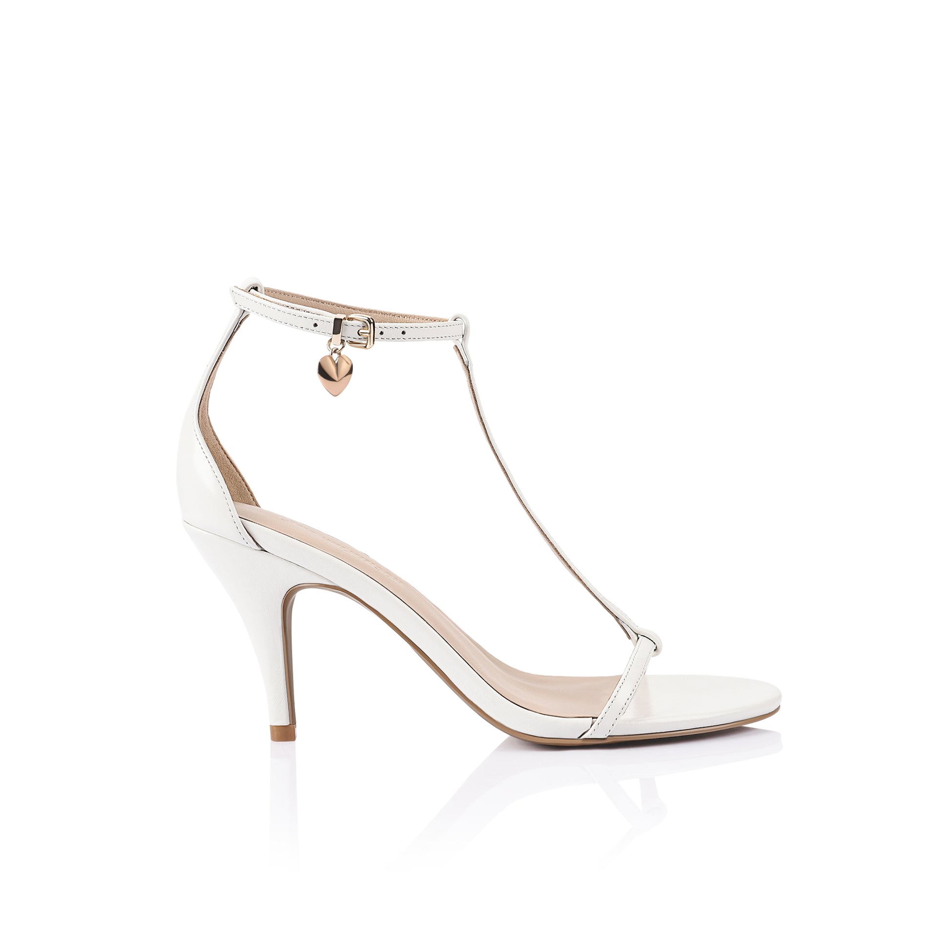 Harriet Sandal White Hi-Shine Leather - Lana Wilkinson