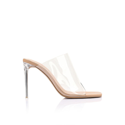 Bridget Mule Vinylite & Beige Leather - Lana Wilkinson