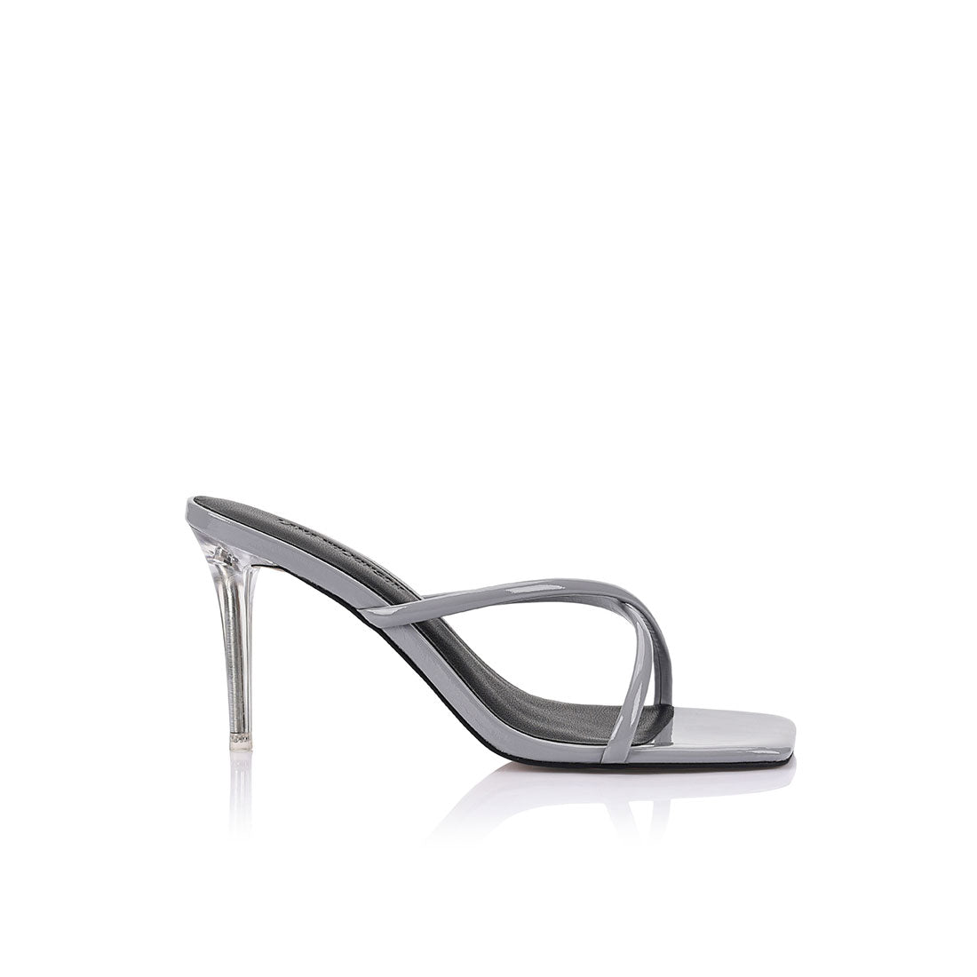 Britney Mule Grey Patent Leather - Lana Wilkinson