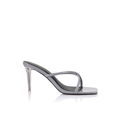 Britney Mule Grey Patent Leather - Lana Wilkinson