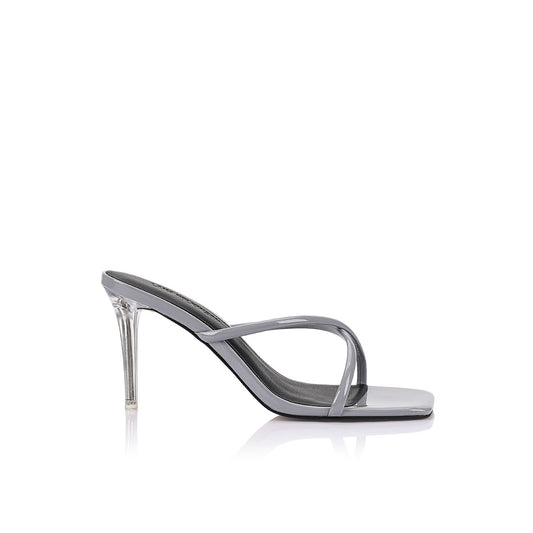 Britney Mule Grey Patent Leather - Lana Wilkinson