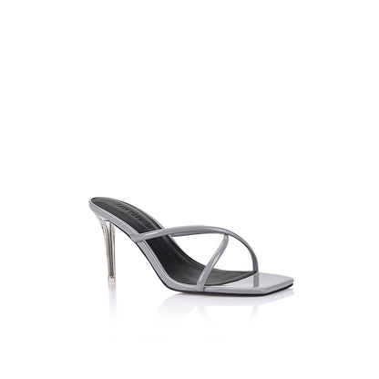 Britney Mule Grey Patent Leather - Lana Wilkinson