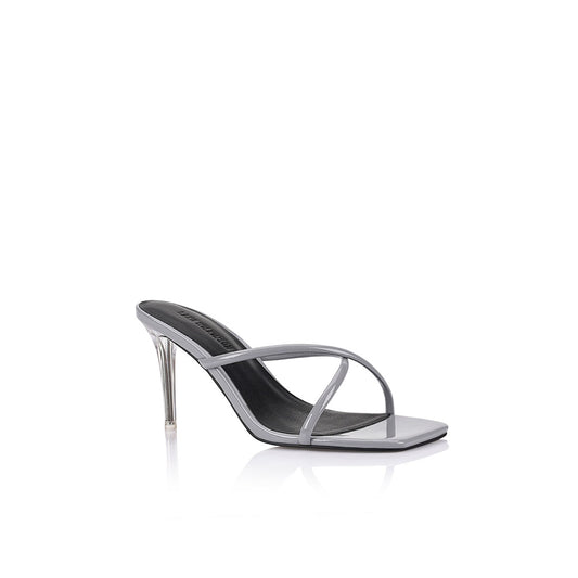 Britney Mule Grey Patent Leather - Lana Wilkinson