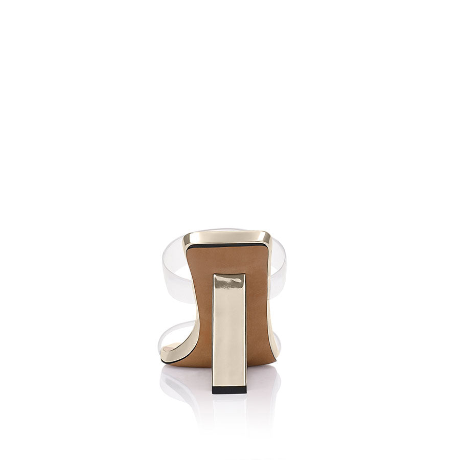 Brooke Wedge Gold Metallic Patent Leather - Lana Wilkinson