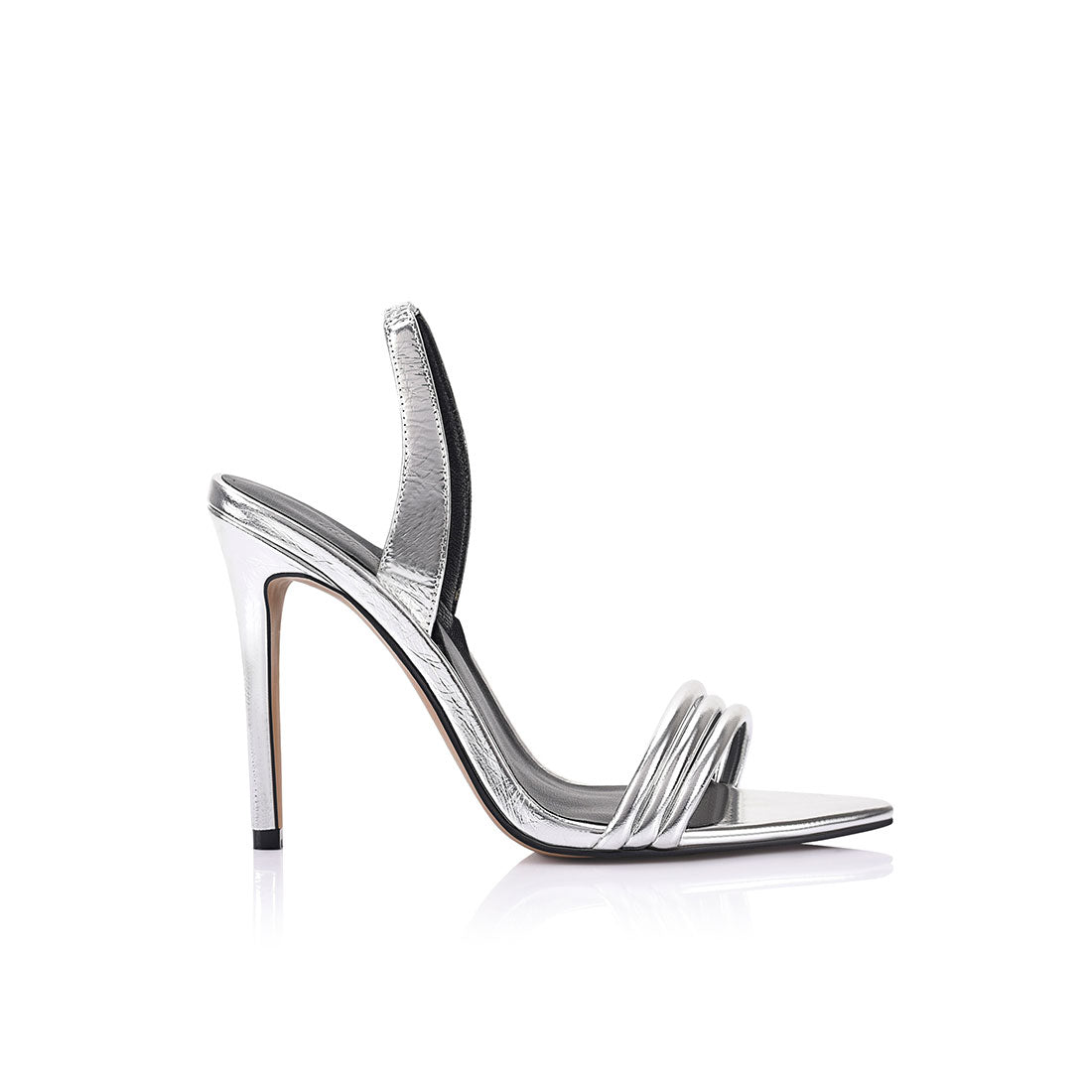 Camille Sandal Silver Metallic Leather - Lana Wilkinson