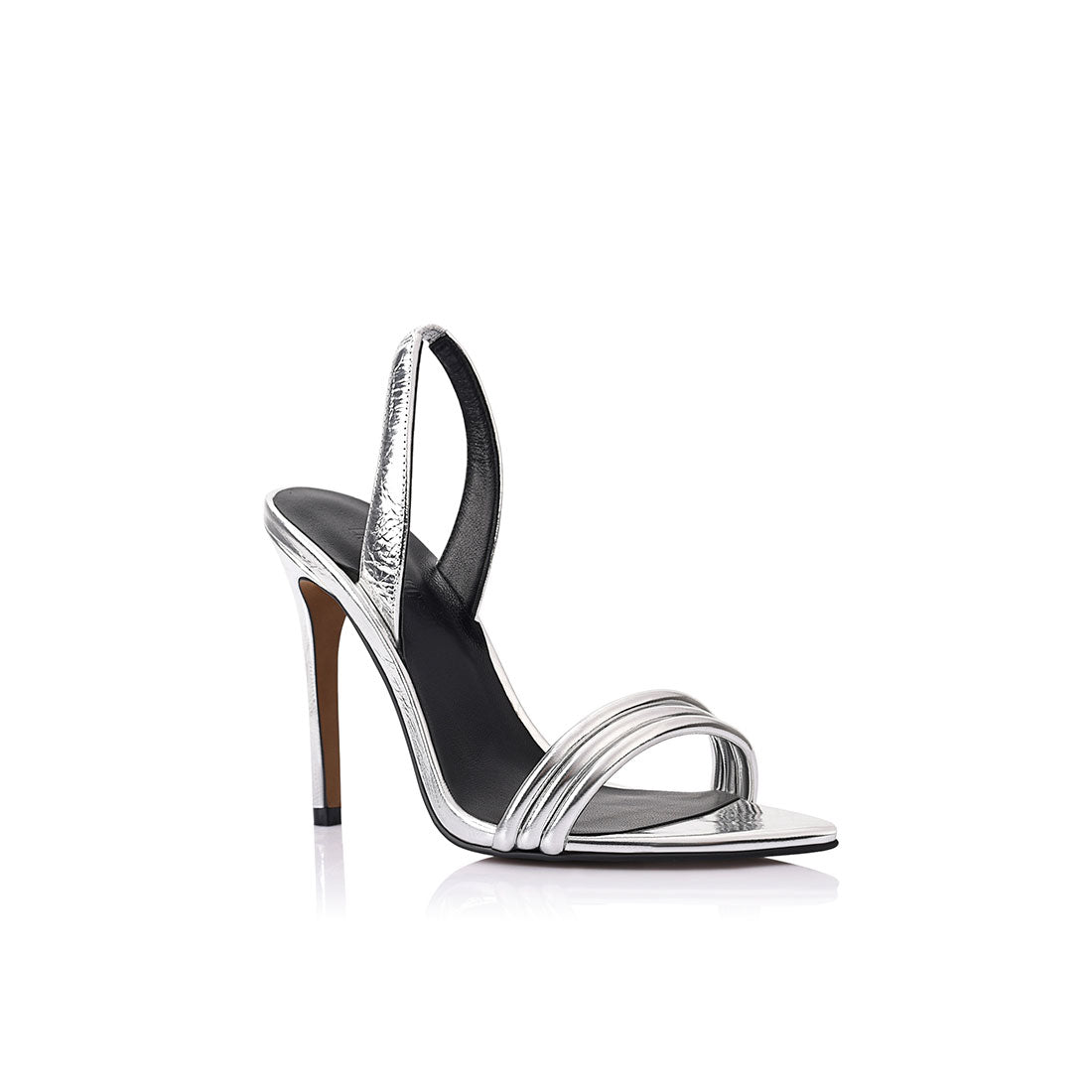 Camille Sandal Silver Metallic Leather - Lana Wilkinson