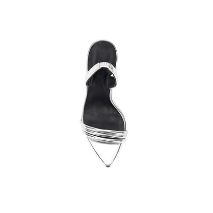 Camille Sandal Silver Metallic Leather - Lana Wilkinson