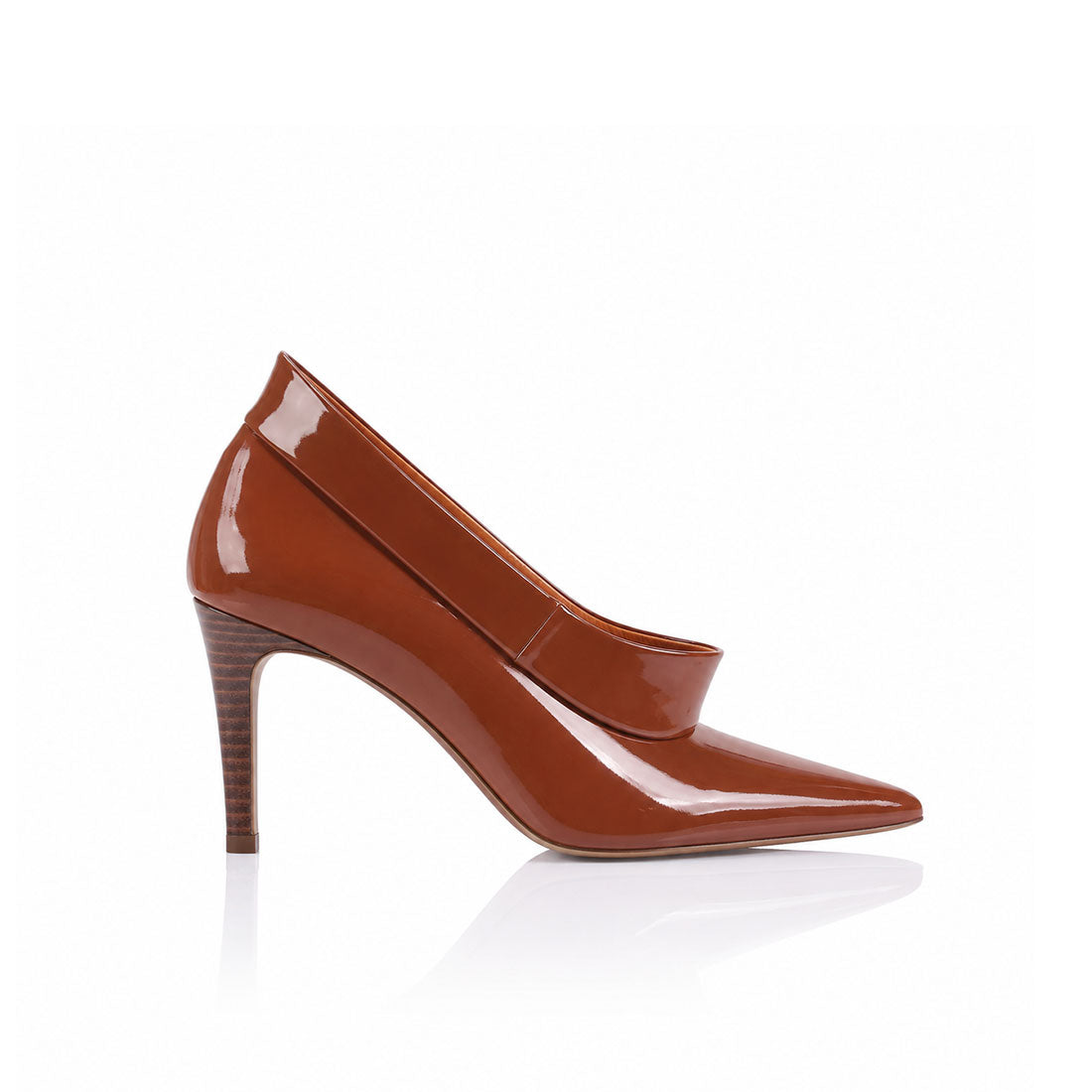 Alexis Boot Caramel Patent Leather - Lana Wilkinson