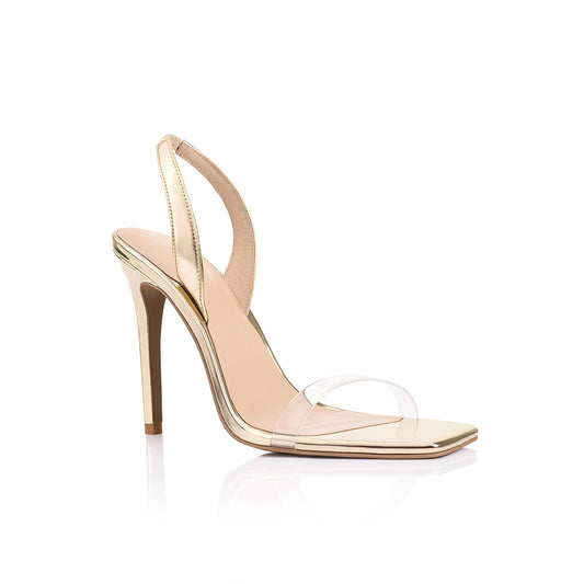 Cassidy Sandal Vinylite & Gold Metallic Leather