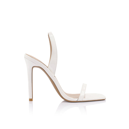 Cassidy Sandal White Patent Leather - Lana Wilkinson