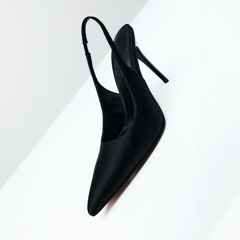Charlize Pump Black Satin - Lana Wilkinson