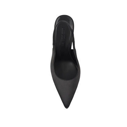 Charlize Pump Black Satin - Lana Wilkinson
