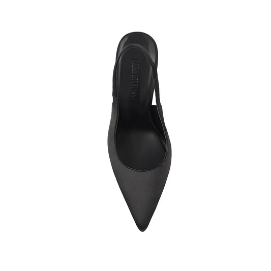Charlize Pump Black Satin - Lana Wilkinson