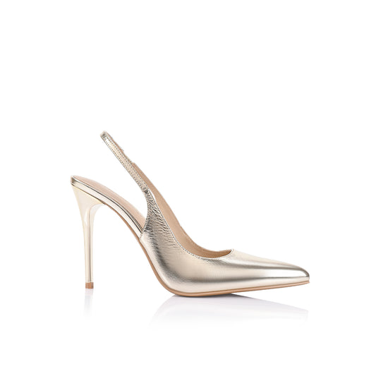 Charlize Pump Gold Metallic Leather - Lana Wilkinson