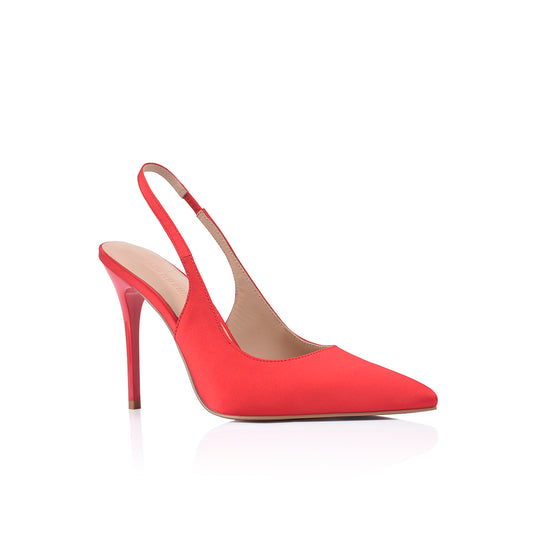Charlize Pump Red Satin - Lana Wilkinson