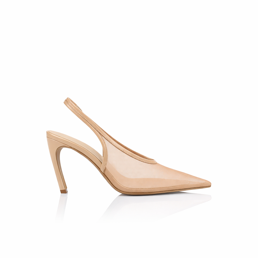 Rochelle Slingback Pump Beige Mesh - Lana Wilkinson