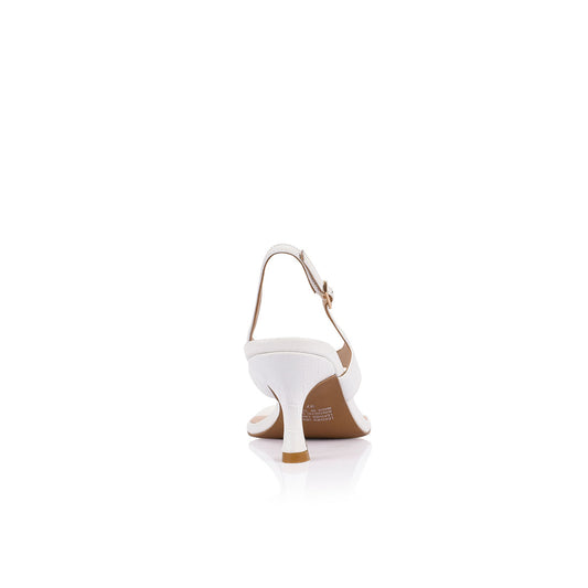 Christina Sandal Ivory Croc Embossed - Lana Wilkinson