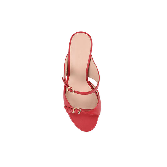 Edie Mule Red Leather - Lana Wilkinson