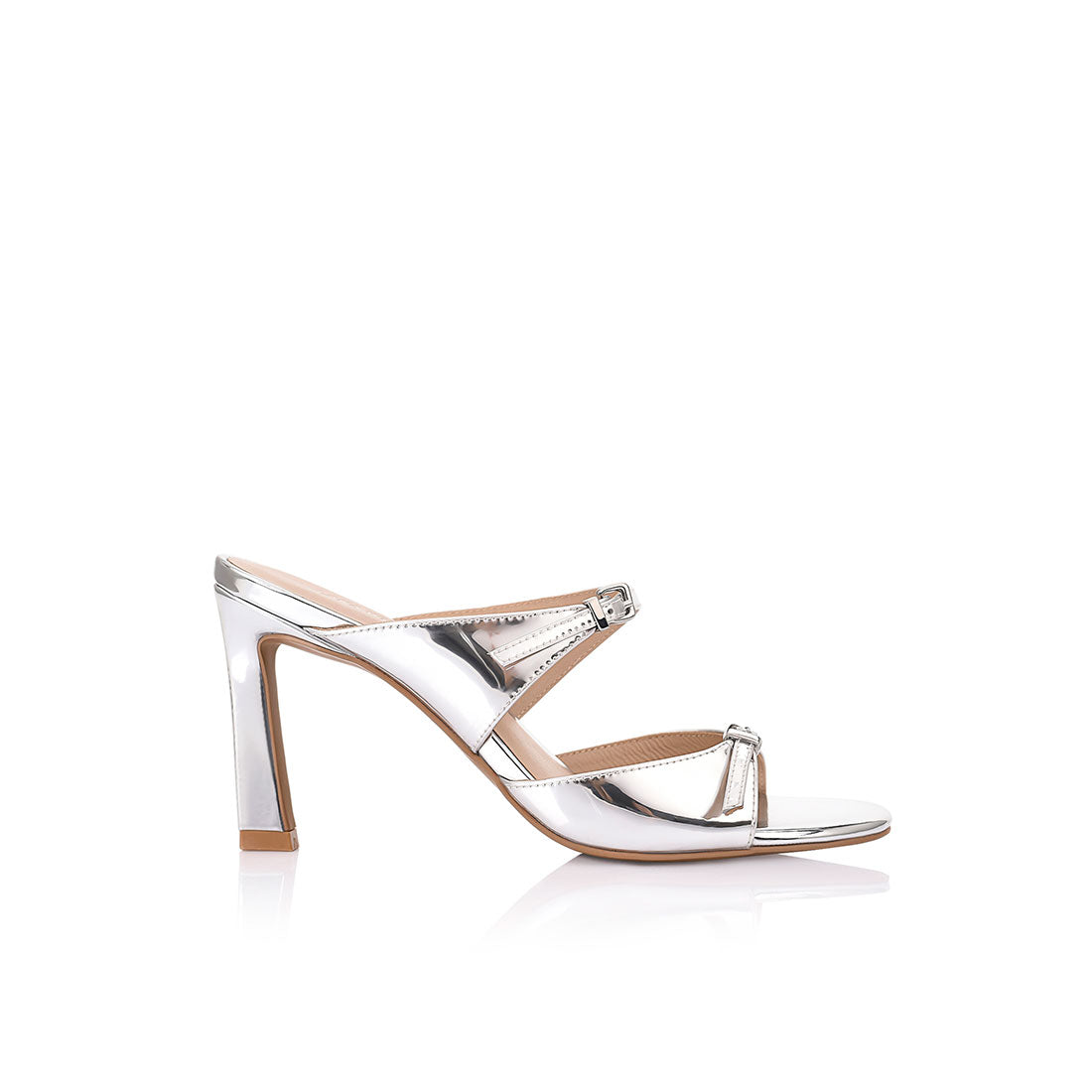 Edie Mule Silver Metallic Leather - Lana Wilkinson